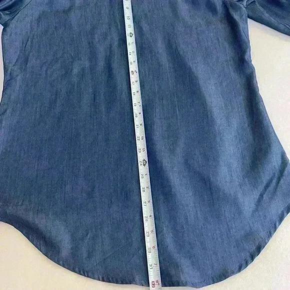 Parsley & Sage embroidered denim look button-down shirt, Size large like new - Picture 10 of 10